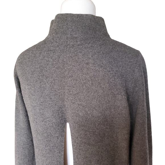 Robert Rodriguez Gray Wool Cashmere Bell Sleeve Open Back Rib Sweater Sz Small - Picture 10 of 11